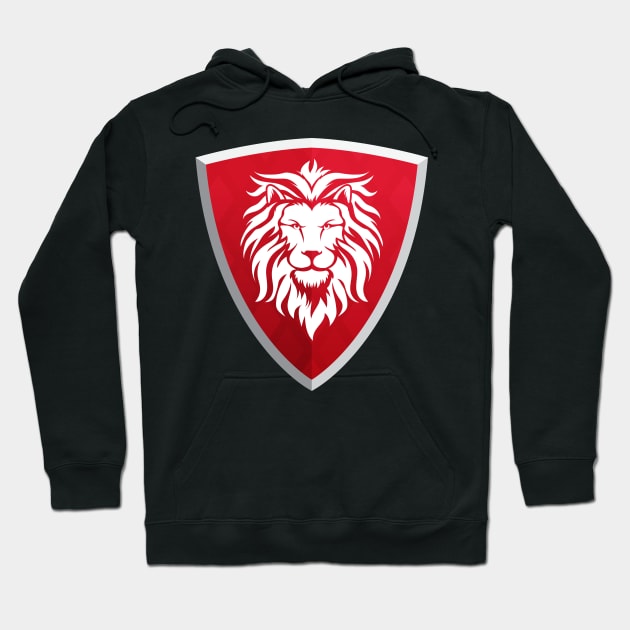 Red Shield with Lion Hoodie by SweetPaul Entertainment 